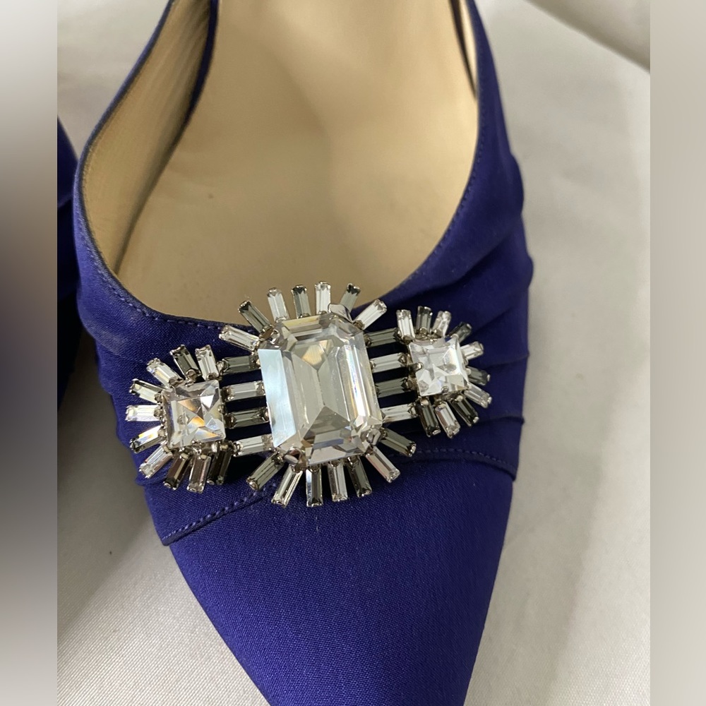 Jimmy Choo Embellished Satin Pumps blue/purple closed toe size 40 - Picture 3 of 14